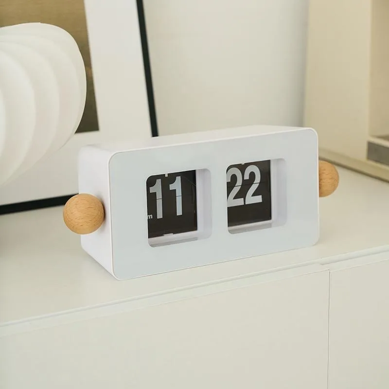 Nordic Desk Clocks Creative Page Turn Office Desk Clocks Decor Silent Nightstand Table Clock Ornament Living Room Home Decorate