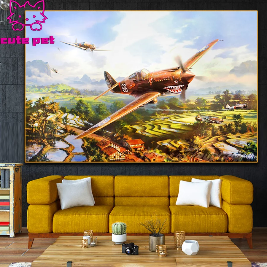 Diamond Painting aviation war ww2 aircraft battle Cross Stitch Diamond embroidery 5d diy diamond mosaic rhinestone puzzle Decor