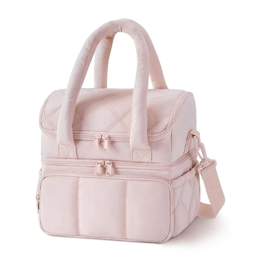 Multifunctional Double Layers Tote Cooler Lunch Bags for Women Large Capacity Travel Girl Picnic Lunch Box With Shoulder Strap