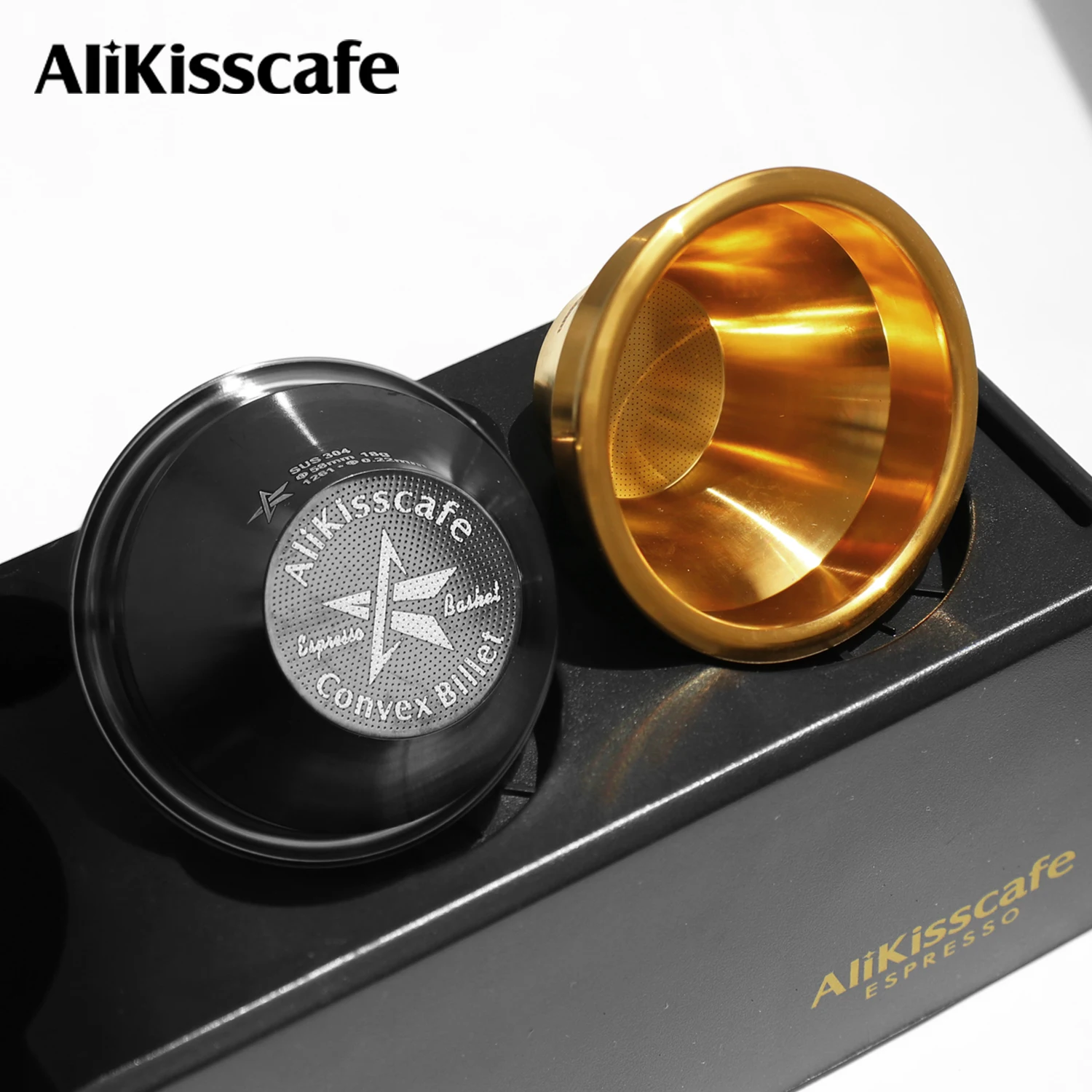 Alikisscafe Step Down Portafilter Basket Convex Billet 51mm 54mm 58mm CNC Delonghi Breville Espresso Accessories Barista Tool