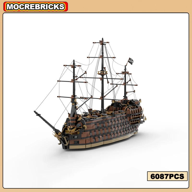 MOC Creative UCS Pirateship Ship Building Block Boat Display Assembly Model DIY High-Tech Brick Toys Children's Christmas Gifts