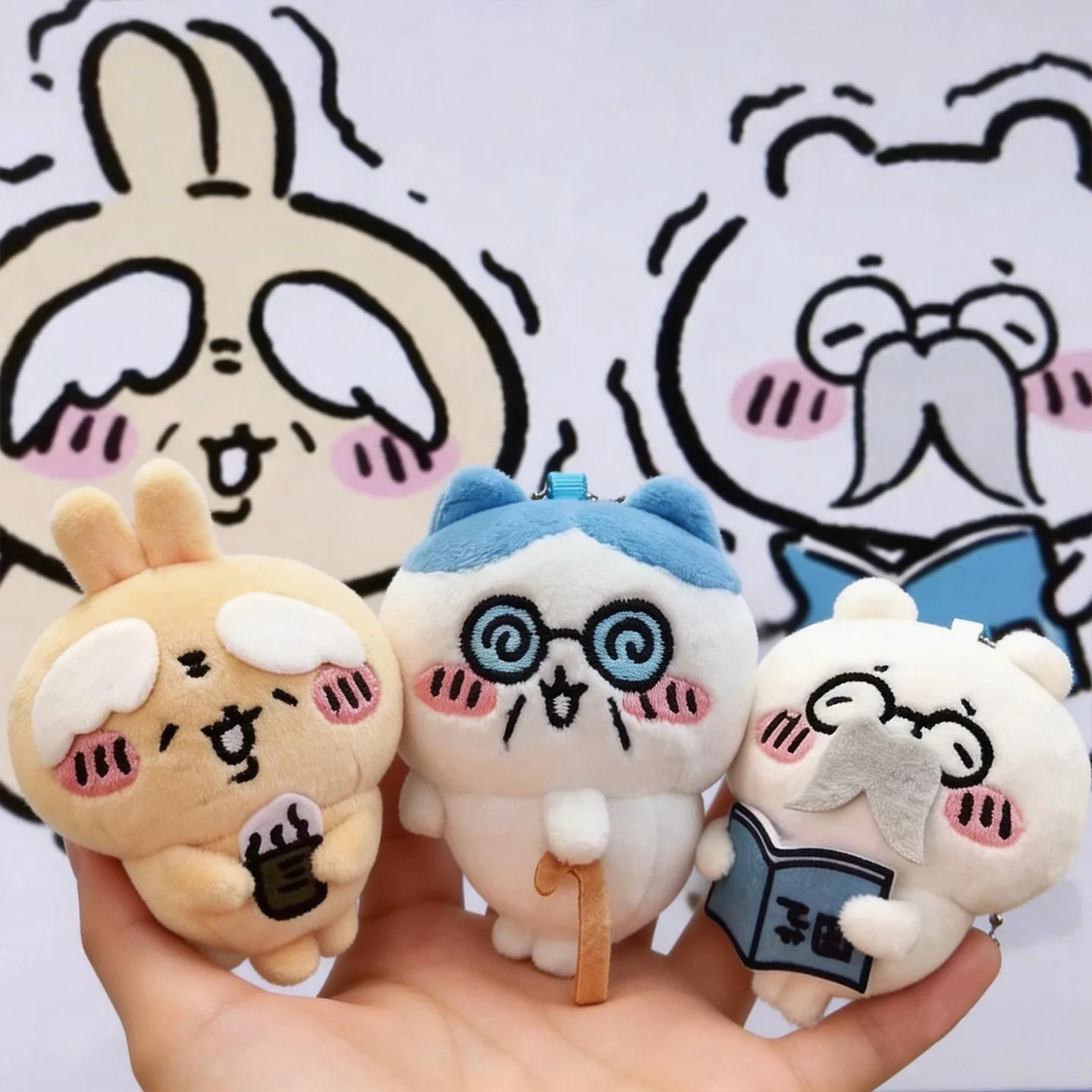 

Плюшевый брелок Kawaii Chikawas с персонажем пожилой девушки, милый аниме-аксессуар для сумки, идеально подходит для декора, подарков, коллекционный кулон