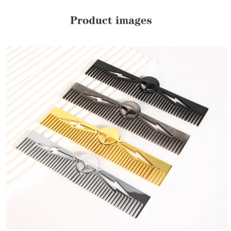 Gentleman Barber Styling Metal Comb Zinc Alloy Men Beard Comb Mustache Care Shaping Tools Pocket Hair Comb Salon Styling