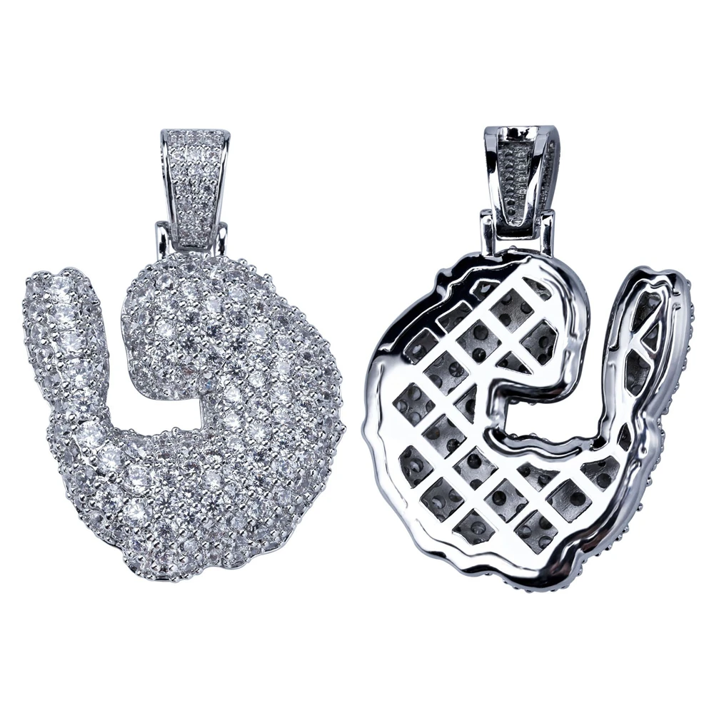 قلادة قلادة منتقي الروبيان، حرفة حفر كاملة من الزركون مرصعة بالنحاس، مجوهرات هيب هوب عصرية بسيطة للجنسين