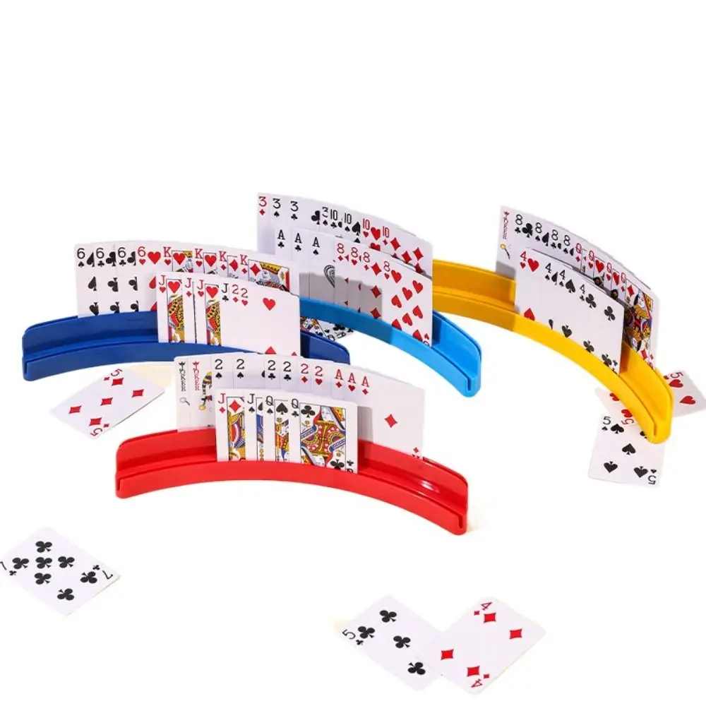 Two-Layer Card Holder ABS Expandable Playing Cards Holders Portable Multi-Functional Expandable Card Holder