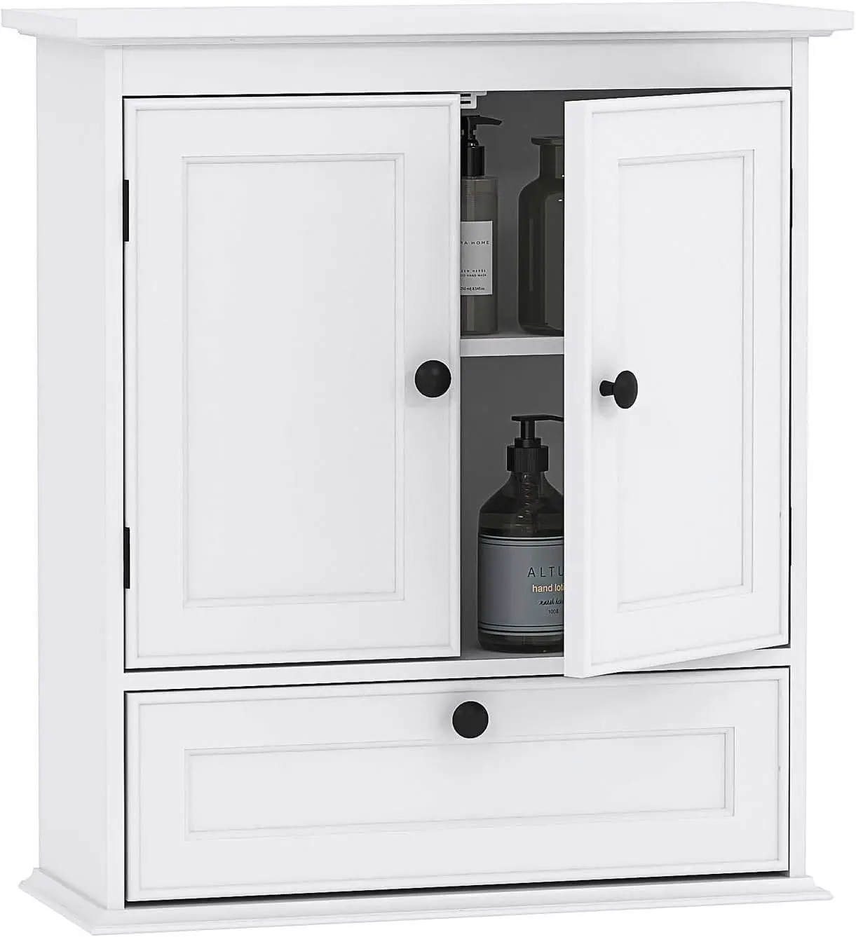 Bathroom Cabinet Wall Mounted, Small Bathroom Wall Cabinet Over Toilet with Doors and Adjustable Shelf, White NEW USA