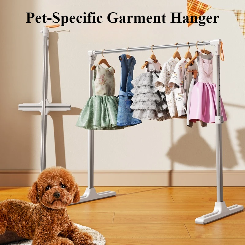 

Eary Metal Pet Hanger Stable Dog Clothes Rack Stand Storage Coat Rack Hanger Height Width Adjustable Phone Stand Tablet Holder