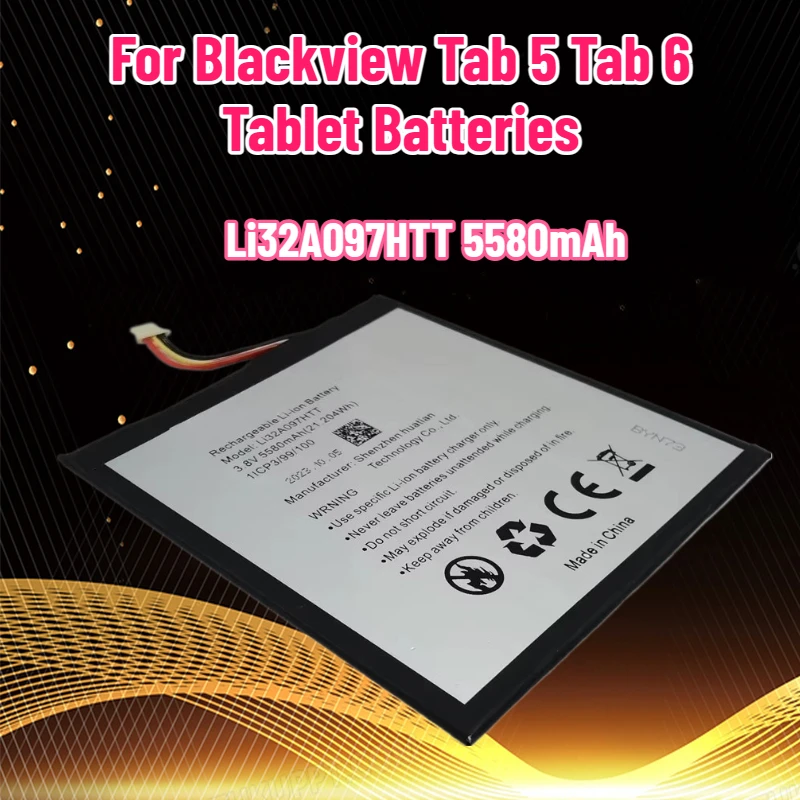 

Li32A097HTT 5580mAh Battery 3210099 for Blackview Tab 5 Tab 6 Tablet Batteries