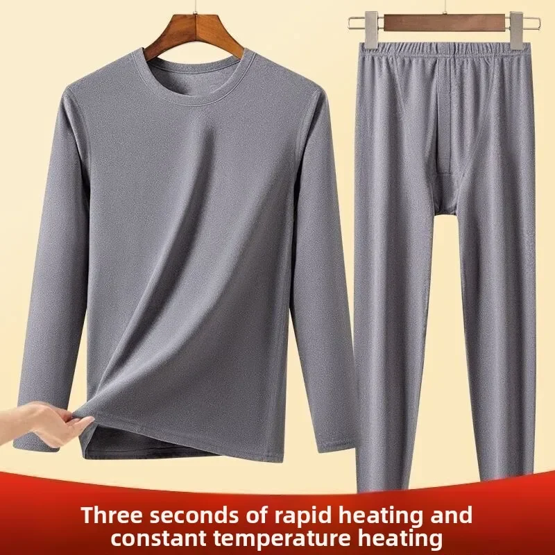 

Men's Thermal Underwear Set Thin Base Layer Tops Bottoms Comfortable Skin-Friendly Cotton Undershirt Temperature Soft Loungewear