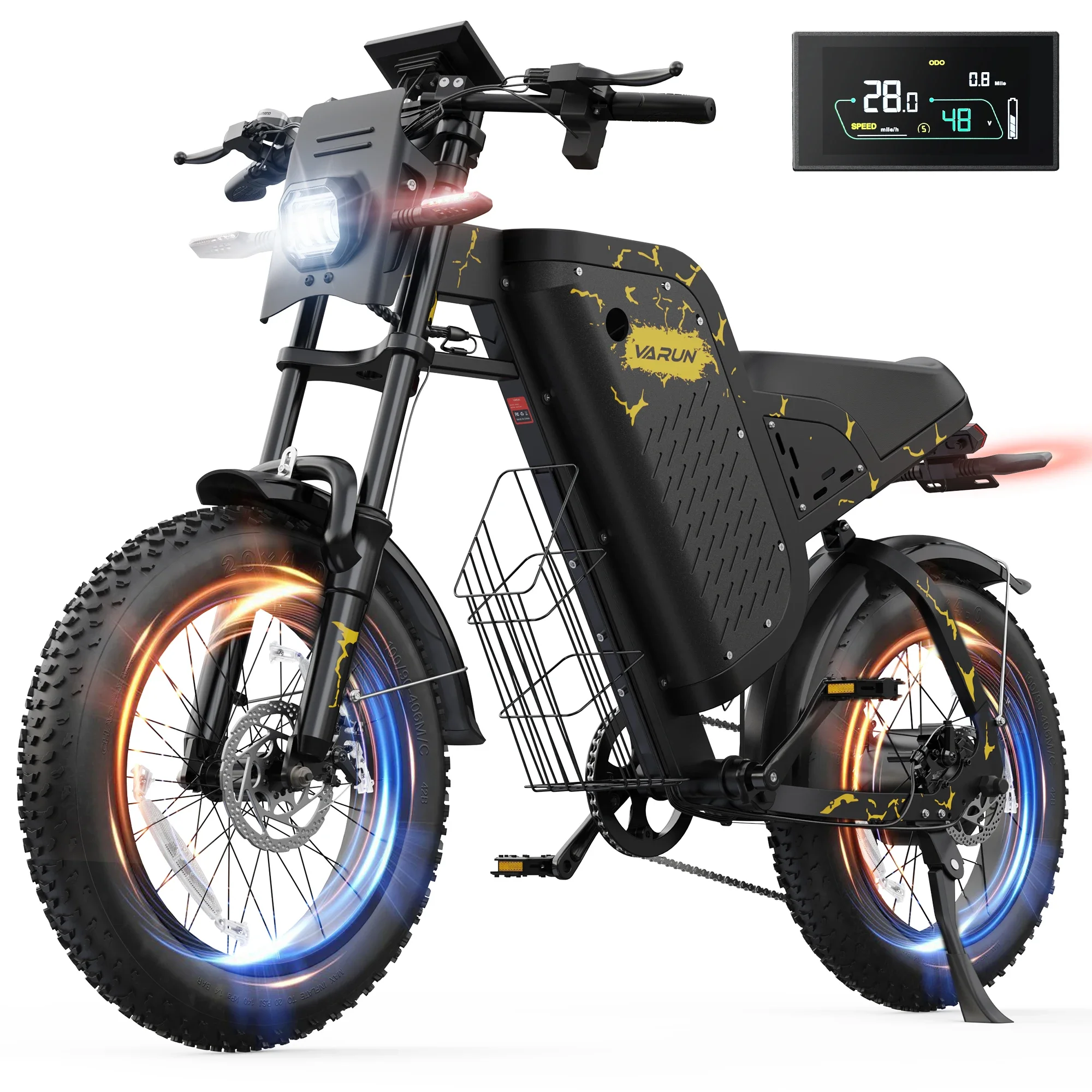 

Взрослый электронный велосипед VARUN X-Plorer Raptor, мотор 750 Вт, мужской электрический велосипед с аккумулятором 48 В, 20,8 Ач, вездеходный электрический велосипед с 20-дюймовыми шинами