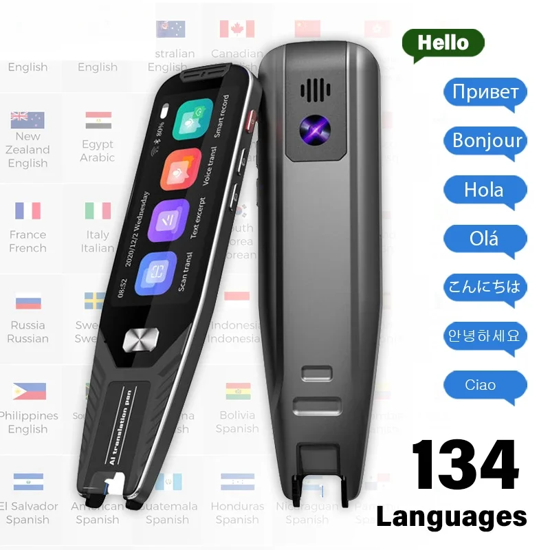 

134 Languages Translator Camera Photo Voice Text Scanning Multifunctional Smart Translator Business Travel Translation Pen New