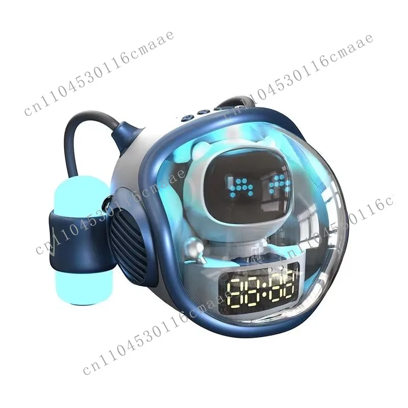 M60 Spaceship Wireless Bluetooth Speaker Sound FM Radio Hands-Free Call RGB Night Light Display Alarm Clock Set AI Voice Inter