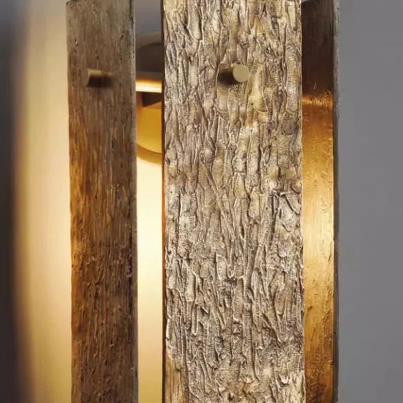 Bark Textured Copper Wall Lamp Minimalist Modern Living Room Tv Wall Creative Designer Staircase Hallway Lighting Fixtures