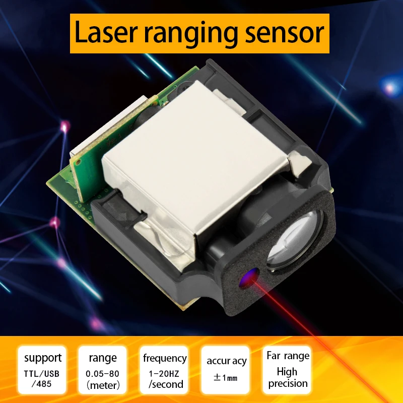 10/15/20 pieces/lot batch for free delivery of laser rangefinder sensor 80M+-1mm high-frequency 20Hz rangefinder module