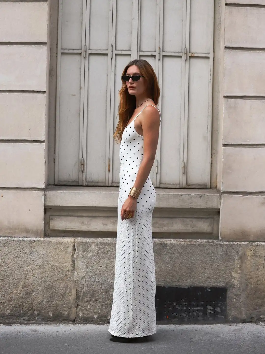 شيك البولكا نقطة ماكسي فستان بكتافة المرأة أنيقة بلا أكمام عارية الذراعين قبالة الكتف Bodycon فساتين 2025 سيدة عطلة رداء الحفلات #3