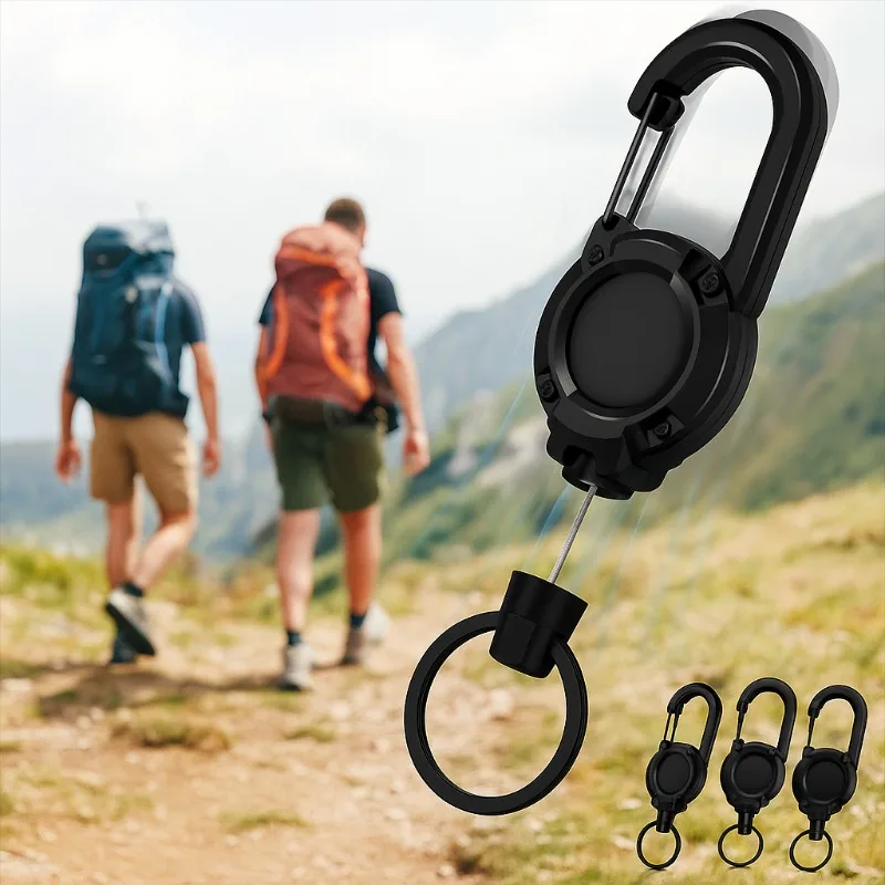 قابل للسحب الثقيلة سحب بكرة حلقة تسلق قوي أسلاك الفولاذ حبل مشبك الربيع حلقة رئيسية في الهواء الطلق رياضي مرفق المفاتيح أداة