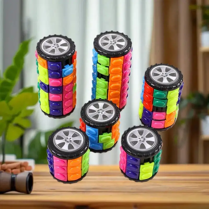 1Pcs Spinning Wheel Develop Wisdom DIY Barrel Puzzle 3D Corn Stack Game 3/5/7 Tiers Cylinder Relaxation Toy