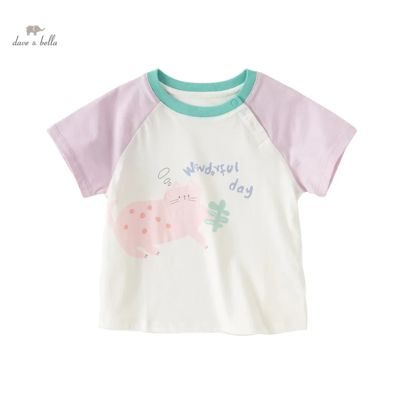 Dave Bella New Summer Girl's Boy’s Baby T-Shirt Children Top Cotton Short Sleeve Undershirt Casual Outdoor Sport DB2240828