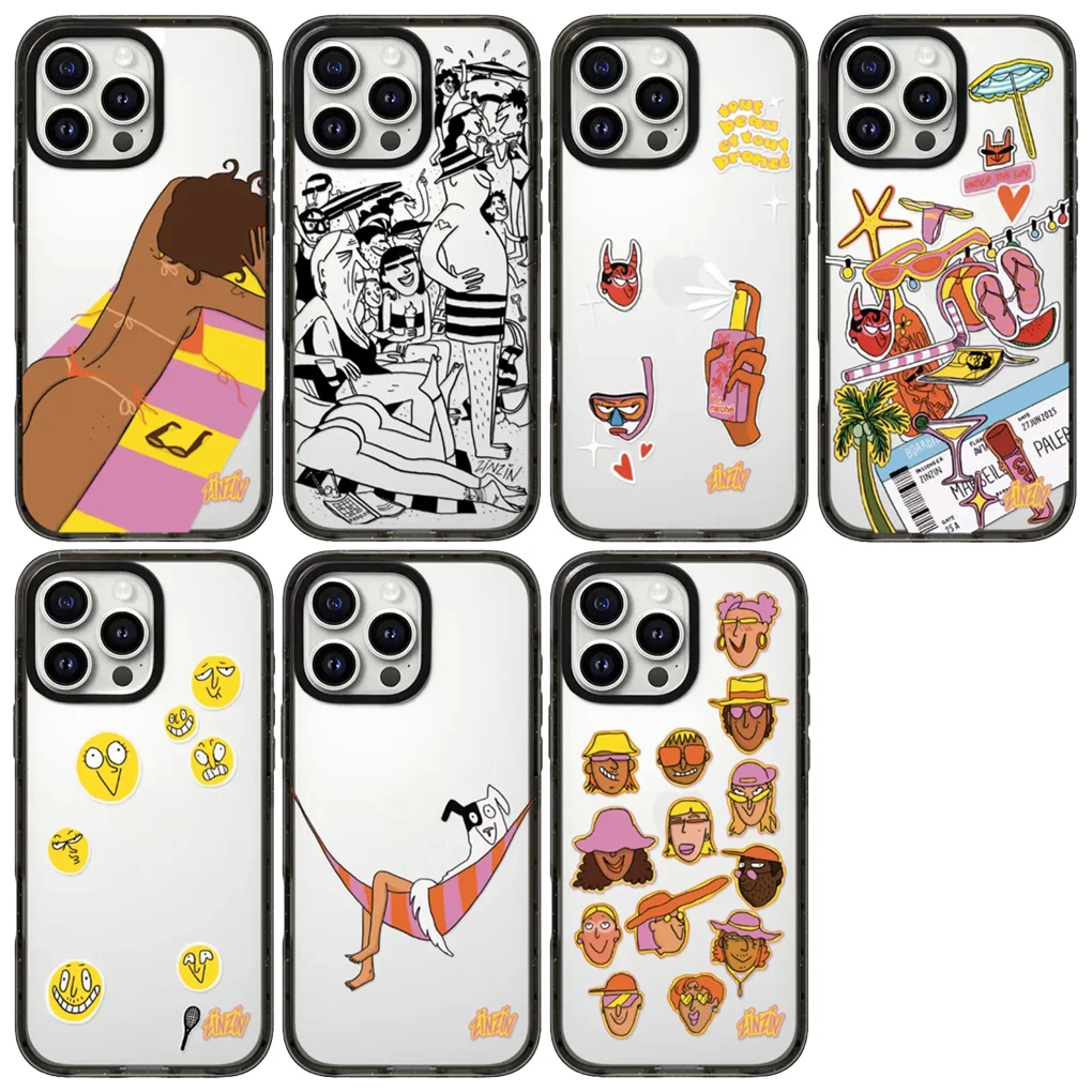 

Sunbathe 2.0 Acrylic Black Border Case for IPhone 12 13 14 15 16 17 Pro Max Case - Protective IPhone Case