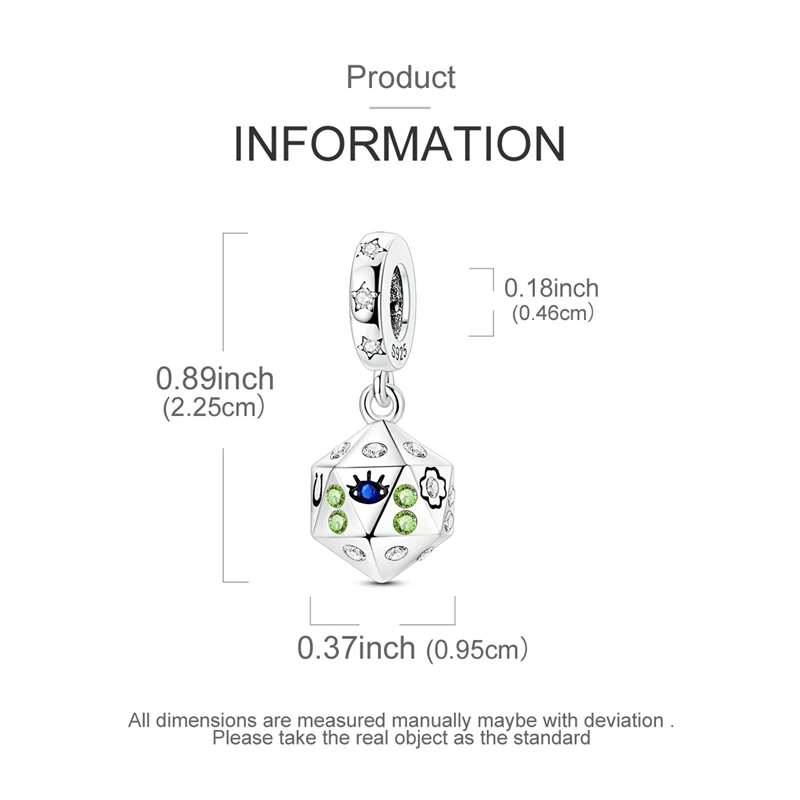925 Sterling Silver Lucky Dice Charms Bead CZ Zircon Interesting And Fun Dangle Fit Original Bracelet DIY Women Jewelry Gift