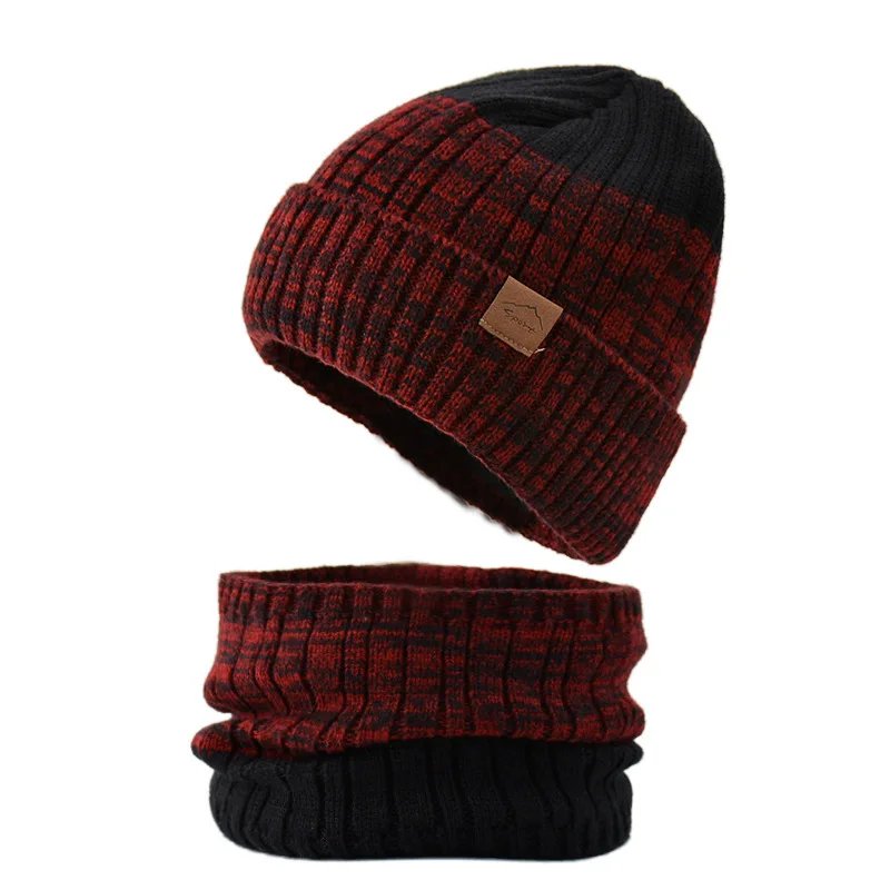 New Winter Beanies for Women Men Earflaps Hat Knitting Beanies Cap With Scarf Sets Casual Fur Linning Thicken Warm Bonnet Hats