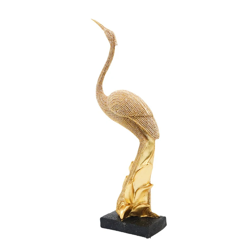 Animal Sculpture Decoration Crane Statue Decorative Craft Display Resin Modern Desk Ornament For Hotel Apartment Wedding Decor