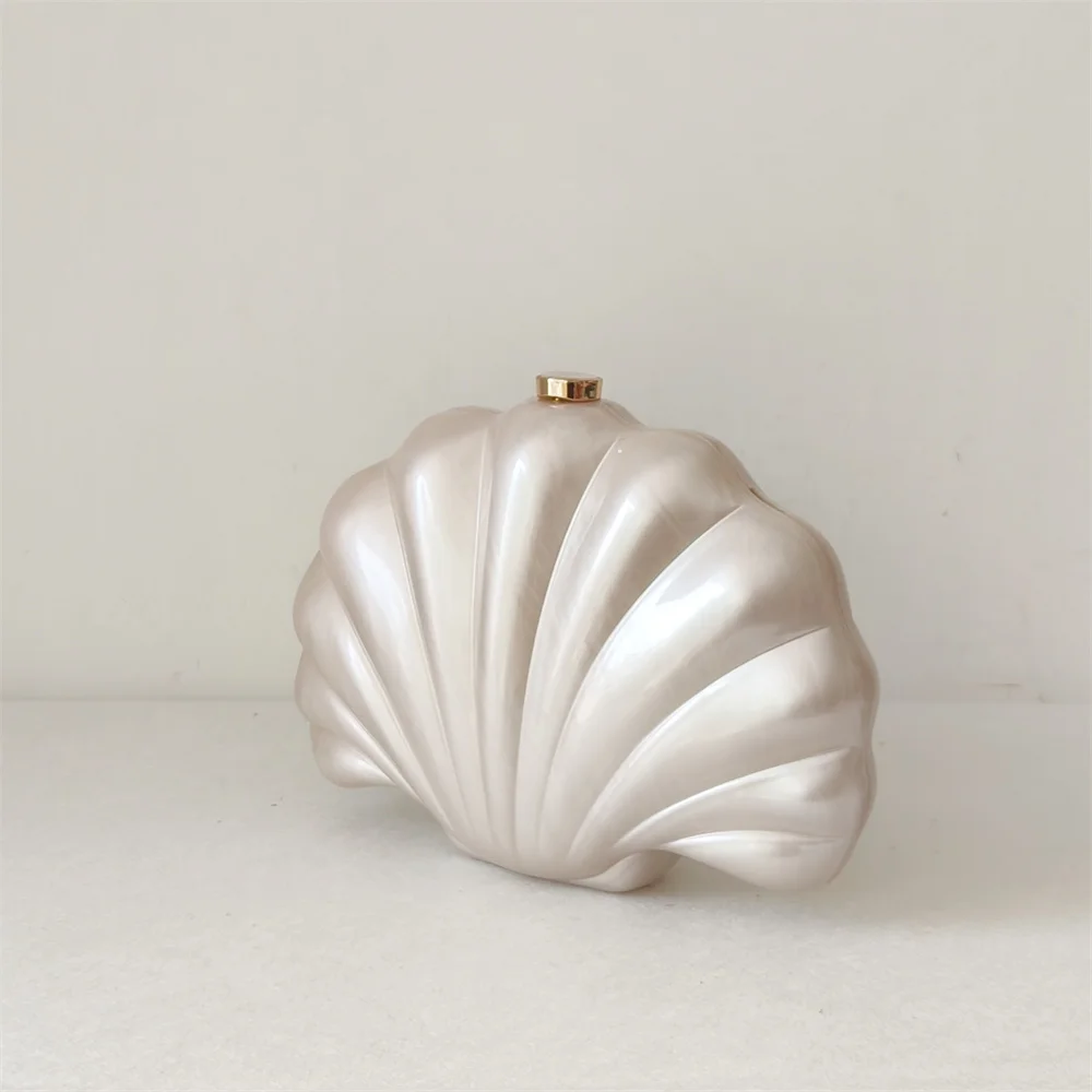 Female Shell Acrylic Box Clutches Lady Gift Evening Bag Party Prom Stones Handbags Luxury Women Wedding Bridal Clutch Purse Bag