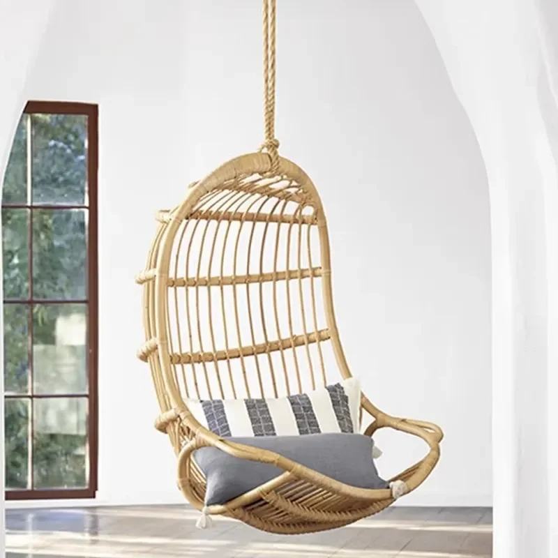 Viral Outdoor Indoor Rattan Hanging Chair Lazy Bird Nest Rocking Cradle Chair for Courtyard Home Balcony Patio Leisure