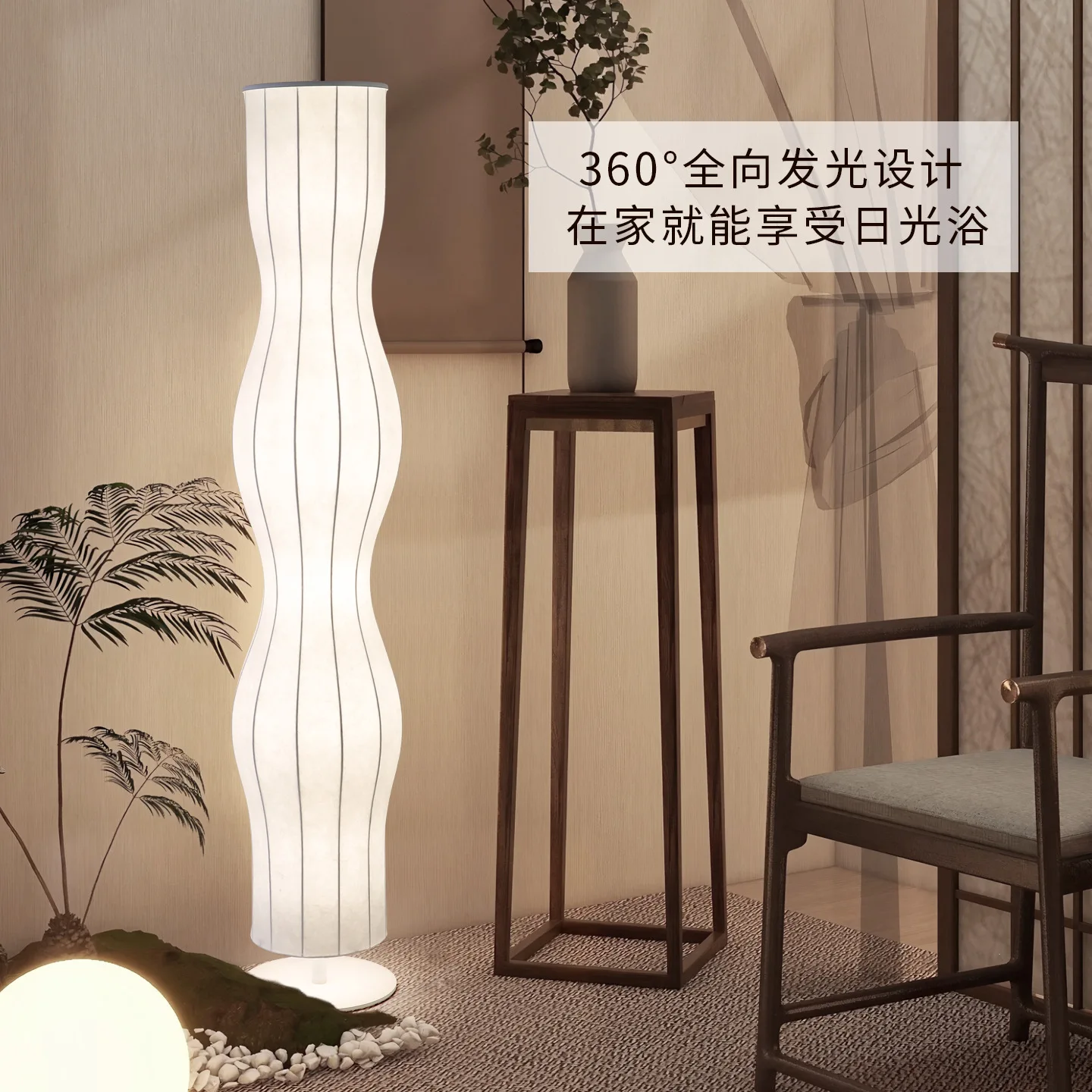 مصباح طاولة عمودي لغرفة النوم على الطراز الكريمي الفاخر