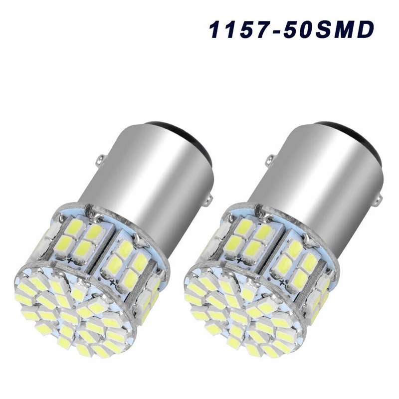 6Pcs 6000K White 1157 50SMD Tail Brake LED Lights Bulb BAY15D 12V