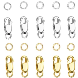 Stainless Steel Lobster Clasp with Closed Jump Rings Necklace Clasps and Closures for Jewelry Bracelet Extender