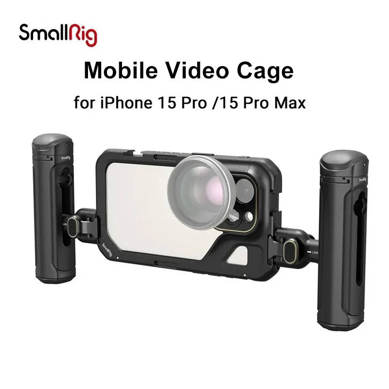 SmallRig-Kit de jaula de vídeo móvil para iPhone 15 Pro/15 Pro Max, jaula de teléfono inteligente para iPhone 15 Pro/15 Pro Max para Videoing vlogs