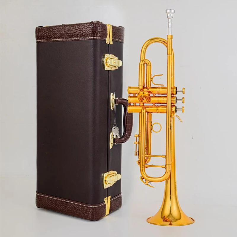 American Bach LR-180S-72 Trumpet Gold Lacquer Finish B Flat Key Includes Case And Mouthpiece
