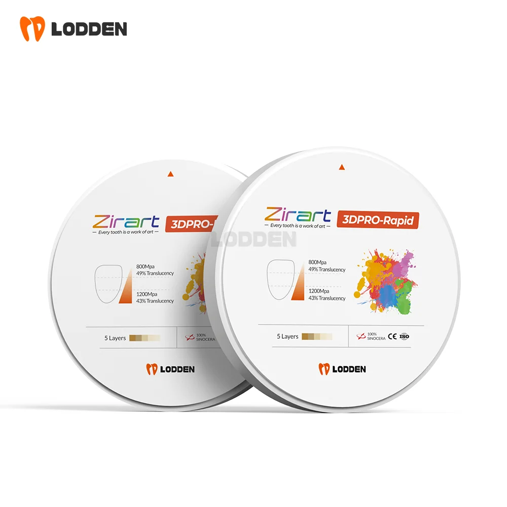 98mm Dental Lab 3D PRO Rapid Fast Sintering Zirconia Block 800-1200 MPa 43-49% Translucency Speed Firing Zirconium Disc Material