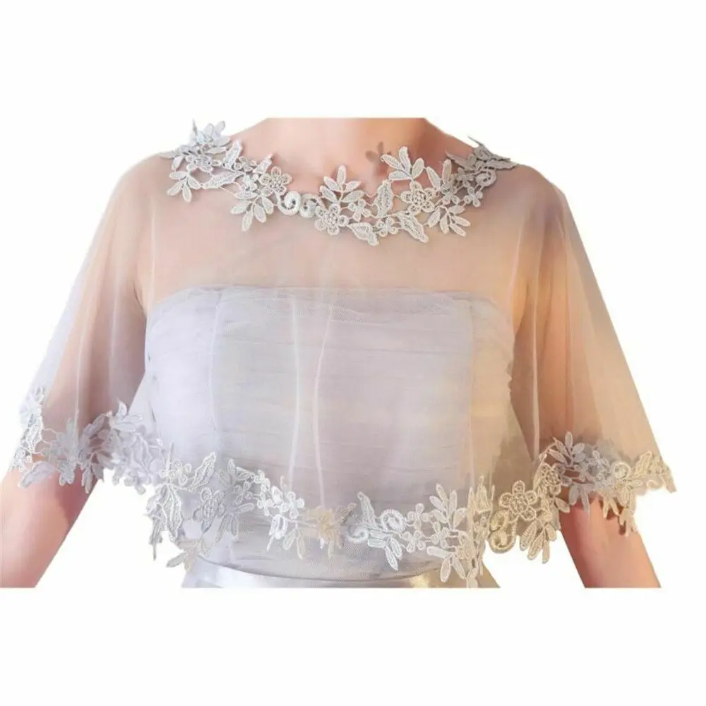 Elegant Cape Summer Casual Shawl Lace Short Sleeve Shrug Bridal Wedding Shawl