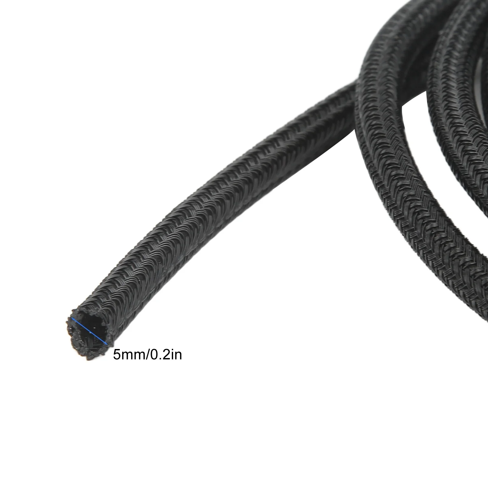 5mm/0.2in Black Cord Protector Self Wrapping Wire Loom High Temperature Resistant Cable Sleeve for RV Boat