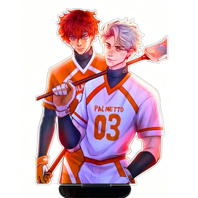 All For The Game Palmetto State Foxes Lacrosse Team Acrylic Standee Ornament Chibi Jersey Design Desktop Gift Book Room Display