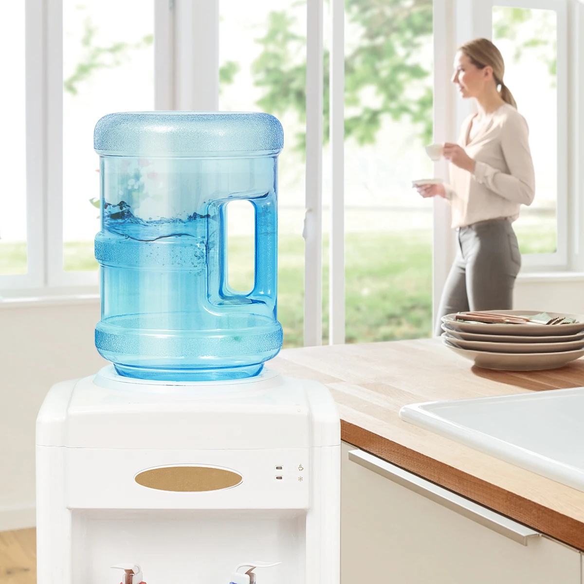 

5L Pure Water Bottle Jug Reusable Portable Food Grade Thickened Water Dispenser Container for Camping Travel Outdoor