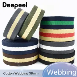 2/5Meters 38mm Cotton Webbing Nylon Stripe Safety Tapes for Bag Strap Pet Lanyard Backpack Clothes Ribbon DIY Sewing Accessories