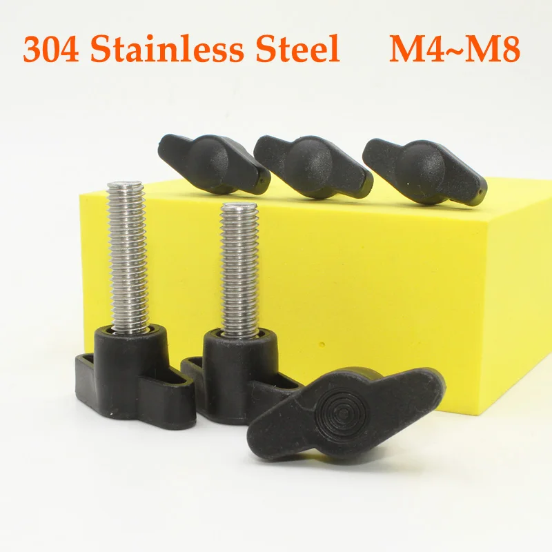 304 Stainless Steel Hand Tighten Handle Bolt M4 M5 M6 M8 Z-handle Bakelite Hand Knob Mechanically Adjustable Thumb Machine Screw