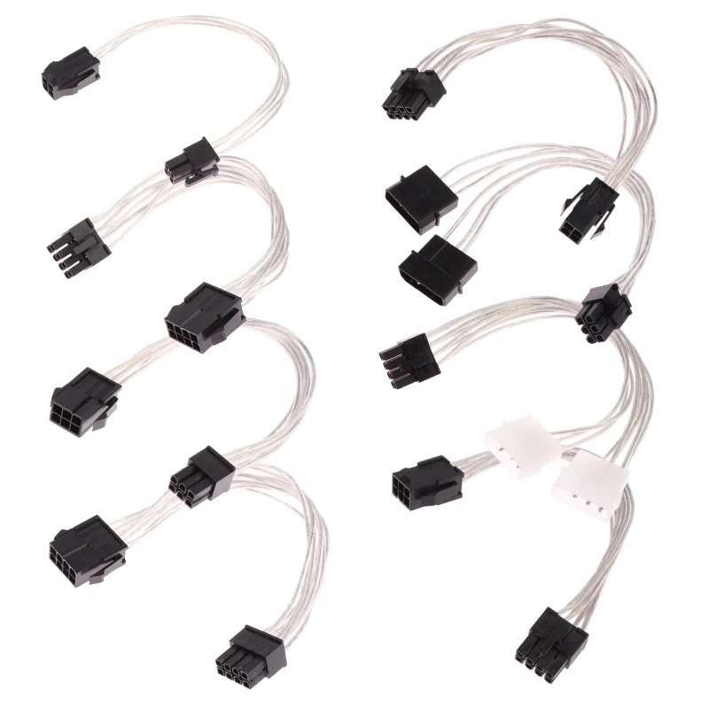 Sleeve Extension Power Supply Cable CPU 8-pin 4-Pin PCIE 8-pin 6-Pin Extension Connect Line Power Cable Cord Adapter With Combs