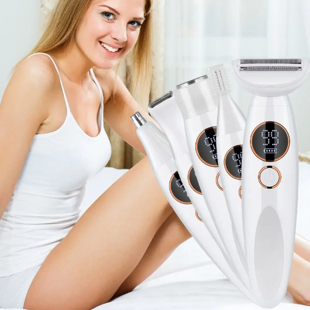 

Перезаряжаемый инструмент для удаления волос 5 в 1, моющаяся электрическая женская бритва, портативный триммер для волос на теле, личной гигиены