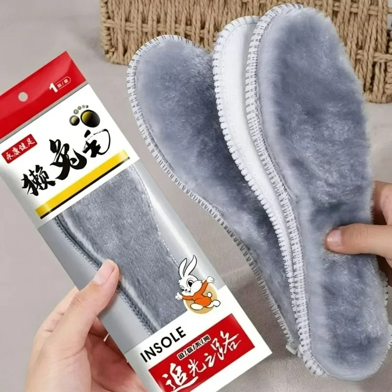 2/10Pcs Winter Self Heating Rabbit Fur Insoles for Men Women Shoes Snow Boots Imitation Rabbit Shoe Pads Thicken Heated Insoles