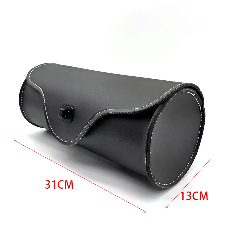 1PC Motorcycle Waterproof Motorcycle Retro Universal Roller Bag PU Leather Fork Bag Detachable Shoulder Strap Handle Storage