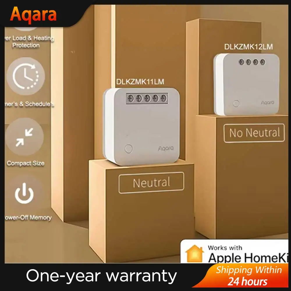 Aqara Single Way Control Module T1 Zigbee 3.0 Wireless Relay Controller 1 Channel With/No Neutral Remote Work forApple Homekit