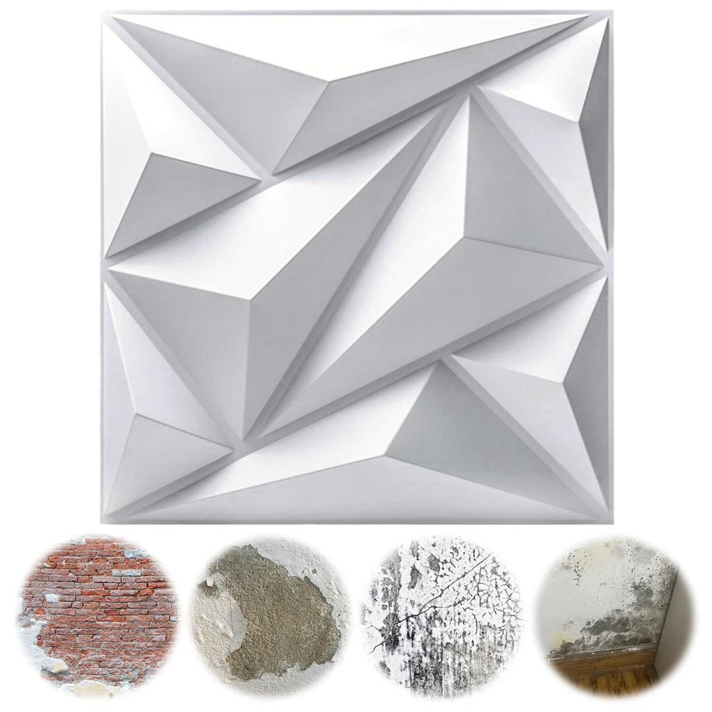 

50/100 шт. Настенные панели (черные/белые) 3D-обои самоклеящиеся, 3D-наклейки для стен для гостиной, прихожей, спальни, офиса