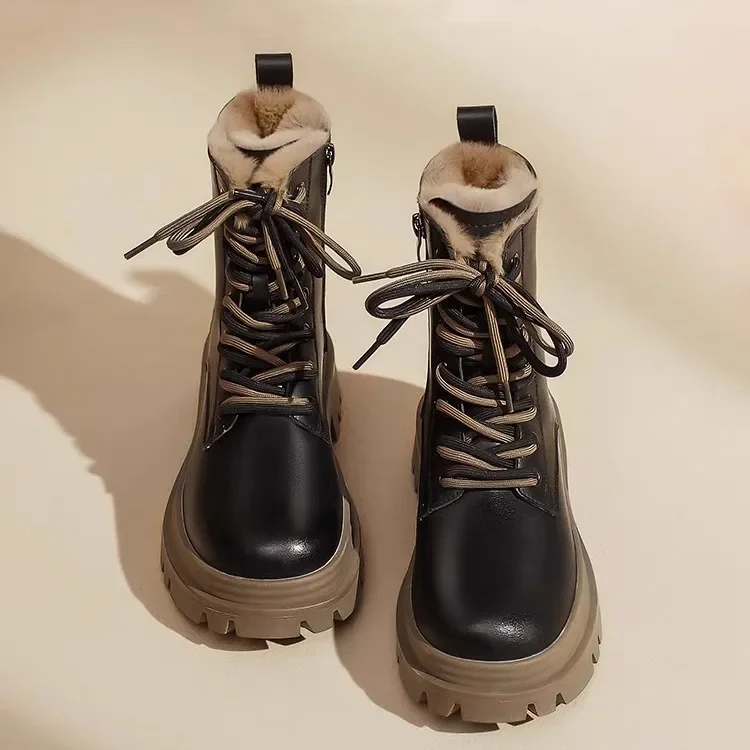 

Snow Boots for Women New Autumn and Winter Season with Plush and Thick Boots, Thick Soled Short Boots Northeast Cotton Shoes