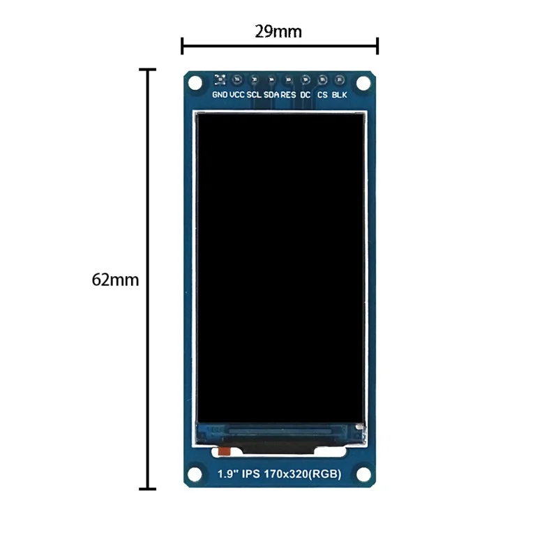 1 Stuks Nieuwe 1.9 Inch Ips Full Angle Tft Scherm Lcd-Scherm Kleur Display Module Spi Seriële Poort High-Definition 170X320