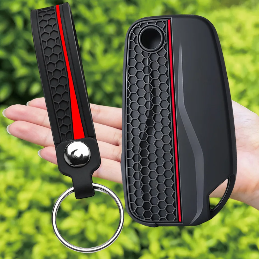 For DUCATI Diavel XDiavel 1260s DX 1260 2020-2024+Accessories Motorcycle Key Remote Cover Silicone Case Chain Keychain Key Ring