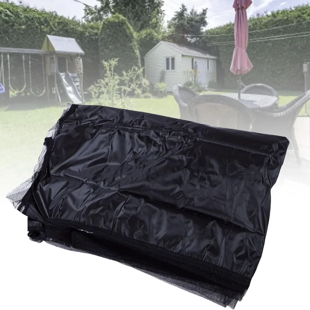 200x125x200cm Patio Swing Net Cover Steel Wire Frame Widened Bottom Design Camping Net Screen Zipper Door High Density Mesh